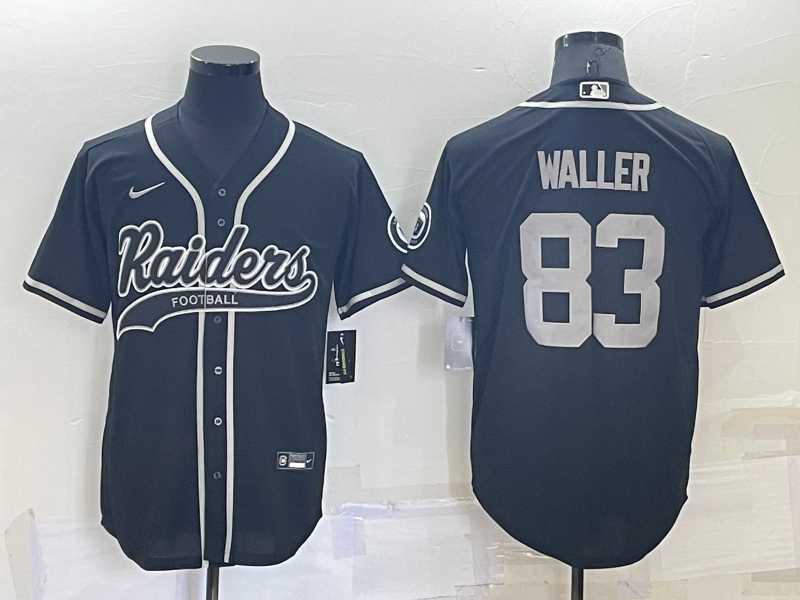 Men%27s Las Vegas Raiders #83 Darren Waller Black Stitched MLB Cool Base Nike Baseball Jersey->miami dolphins->NFL Jersey